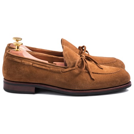 Skolyx String Loafer i lysebrunt semsket skinn