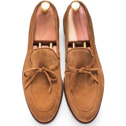 Skolyx String Loafer i lysebrunt semsket skinn