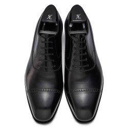 TLB Artista Black Punched Cap Toe Balmoral med stansede tupper