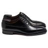 TLB Artista Black Punched Cap Toe Balmoral med stansede tupper