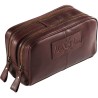 Alan Paine Wash Bag Dark Brown Leather