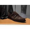 Skolyx dark brown suede brogued cap toe oxford