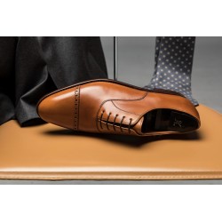 Skolyx dark brown cap toe oxford