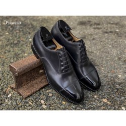 TLB Artista Black Plain Cap Toe Oxford