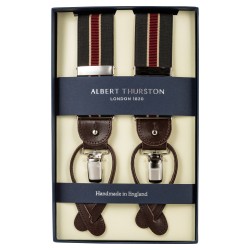 Albert Thurston braces black with red and beige stripes