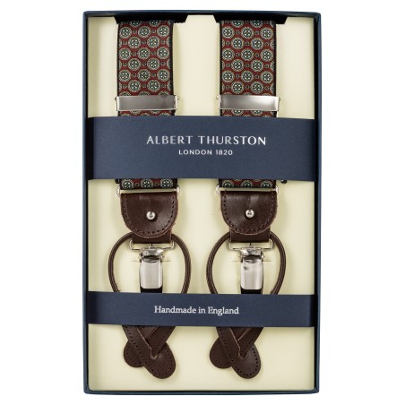 Albert Thurston braces red with green pattern