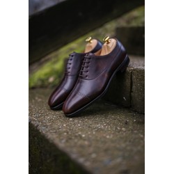 TLB Artista Brogued Cap Toe Balmoral Oxford Dark Brown Museum Calf