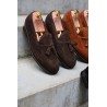 Skolyx Tassel Loafer Dark Brown Suede