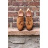 Skolyx Tassel Loafer i lys brun semsket skinn