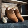 Yanko brogued cap toe balmoral oxford light brown suede | Skolyx