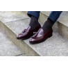 Skolyx vinröd Tassel Loafer | Prisvärda randsydda skor | Skolyx