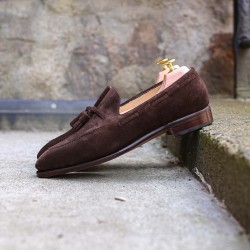 TLB Artista Tassel Loafer Dark Brown Suede | Skolyx