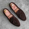 TLB Artista tassel loafers i mørkebrunt ruskind | Skolyx