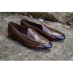 Yanko classic Belgian loafer dark brown deerskin | Skolyx