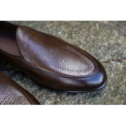 Yanko classic Belgian loafer dark brown deerskin | Skolyx