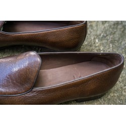 Yanko classic Belgian loafer dark brown deerskin | Skolyx