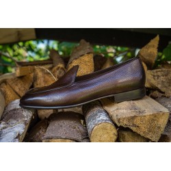 Yanko classic Belgian loafer dark brown deerskin | Skolyx