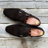 Yanko double monk dark brown suede | Skolyx