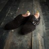 Yanko double monk dark brown suede | Skolyx