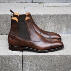 Yanko brogued Balmoral Chelsea boots brun | Skolyx