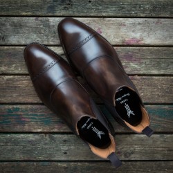 Yanko brogued Balmoral Chelsea boots brun | Skolyx