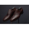 TLB Artista Brogued Cap Toe Balmoral Oxford Dark Brown Museum Calf | Skolyx