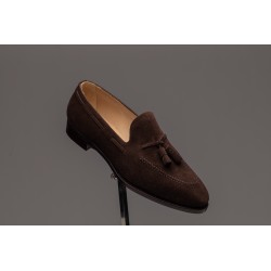 TLB Artista Tassel Loafer Dark Brown Suede | Skolyx