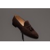 TLB Artista Tassel Loafer Dark Brown Suede | Skolyx