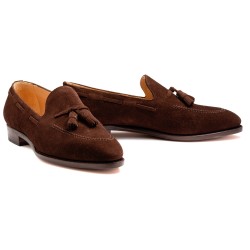 TLB Artista Tassel Loafer Dunkelbraun Wildleder | Skolyx