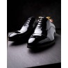 Skolyx Black patent leather cap toe oxford tuxedo shoe | Skolyx