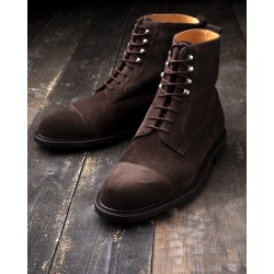 Yanko derby boot dark brown suede | Skolyx