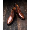 Yanko brogued balmoral chelsea boot brown | Skolyx