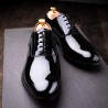 Skolyx Black patent leather plain toe oxford tuxedo shoe | Skolyx