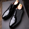 Skolyx Black patent leather cap toe oxford tuxedo shoe | Skolyx