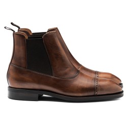 Yanko brogued Balmoral Chelsea boots brun | Skolyx