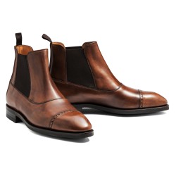 Yanko brogued balmoral chelsea boot bruna | Skolyx