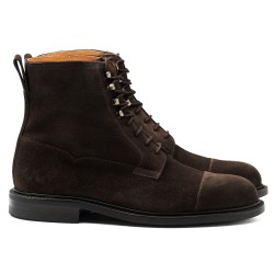 Yanko derby boot dark brown suede | Skolyx