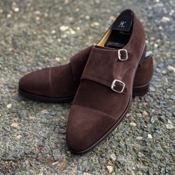 TLB Artista Doppel-Monkstrap Dunkelbraun Wildleder | Skolyx