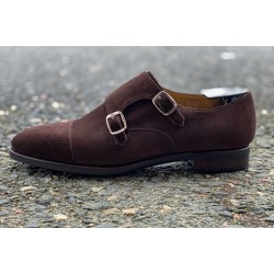 TLB Artista Double Monk Strap Dark Brown Suede | Skolyx