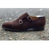 TLB Artista Double Monk Strap Dark Brown Suede | Skolyx