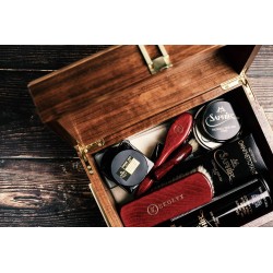 Shoe care valet box in walnut | Skolyx