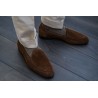 Yanko classic Belgian loafer medium brown reverse kudu suede | Skolyx