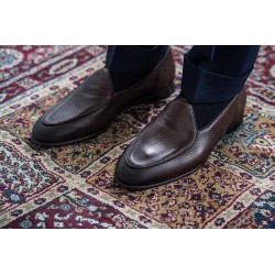 Yanko classic Belgian loafer dark brown deerskin | Skolyx