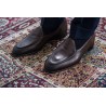 Yanko mørkebrune classic Belgian loafers i hjorteskind | Skolyx