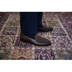 Yanko mørkebrune classic Belgian loafers i hjorteskind | Skolyx