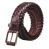 Braided belt in dark brown leather | Skolyx