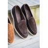 Yanko Traveler Belgian Loafer dark brown reverse kudu suede | Skolyx