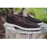 Yanko Traveler Belgian Loafer dark brown reverse kudu suede | Skolyx