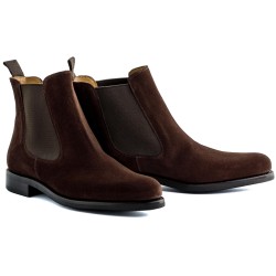 Skolyx dark brown suede Goodyear welted chelsea ladies | Skolyx