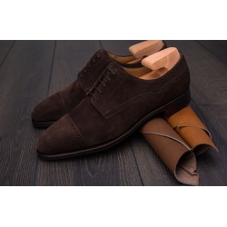 TLB Artista Peak Quarter Derby Dark Brown Suede | Skolyx